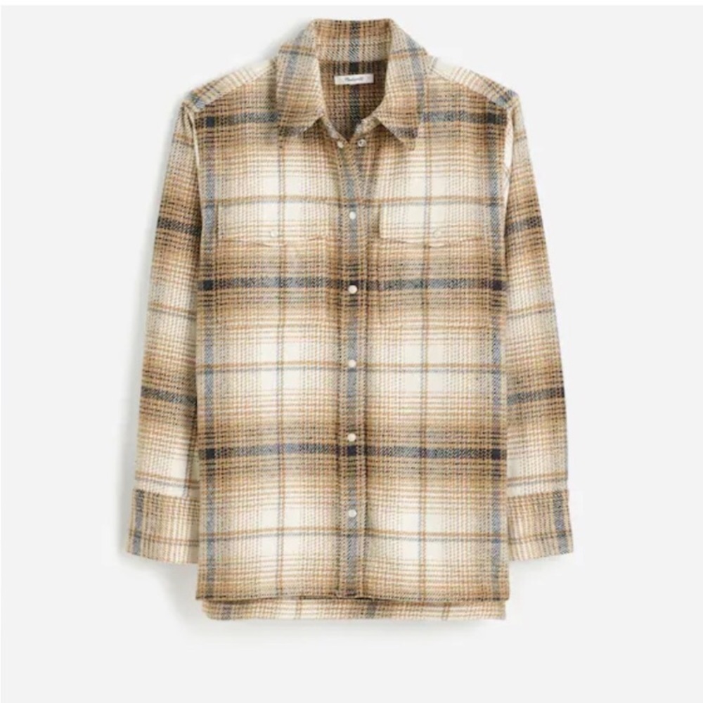 Plaid Button-Up Jacket Shacket - Picture 11 of 12